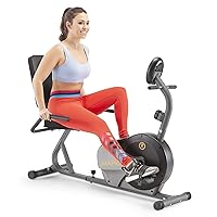 Marcy Magnetic Recumbent Bike with Adjustable Resistance and Transport Wheels NS-716R, 11.00 x 22.00 x 31.00