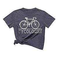 Pink Tshirts Shirts for Women Short Sleeve Solid Printed Color Printed Women's Sweatshirt Top O-Neck Cycling W