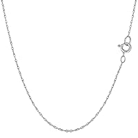 Jewelry Affairs 14k White Gold Rope Chain Necklace, 0.6mm