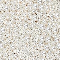 2000Pcs Assorted Sizes Ivory Pearl Beads Loose Pearls Craft Beads for Vase Filler, Jewelry Making, Crafts, Wedding and Party Decoration(4mm, 6mm, 8mm, 10mm, 12mm)