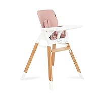Nibble Wooden Compact High Chair in Pink| Light Weight | Portable |Removable seat Cover I Adjustable Tray I Baby and Toddler
