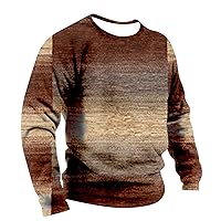 Mens Sweatshirt Graphic Print Long Sleeve Pullover Casual Vintage Tops Outdoor Crewneck Sweatshirts Streetwear