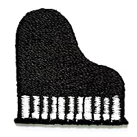 Nipitshop Patches Mini Black Grand Piano Keyboard Music Patch Grand Piano Cartoon Kid Patch Embroidered DIY Patches Cute Applique Sew Iron on Kids Craft Patch for Bags Jackets Jeans Clothes