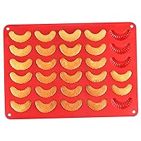 Christmas Chocolate Moulds 30 Grids Crescent-Shaped Silicone Candy Molds Non Stick Red Wax Melt Molds Cakes Baking Chocolate Moulds