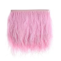 Natural Ostrich Feather Fringe Trim - Feathers Sewing Crafts Decor for Dress Costume 4-6 inches 2 Yards Erikord(Pink)