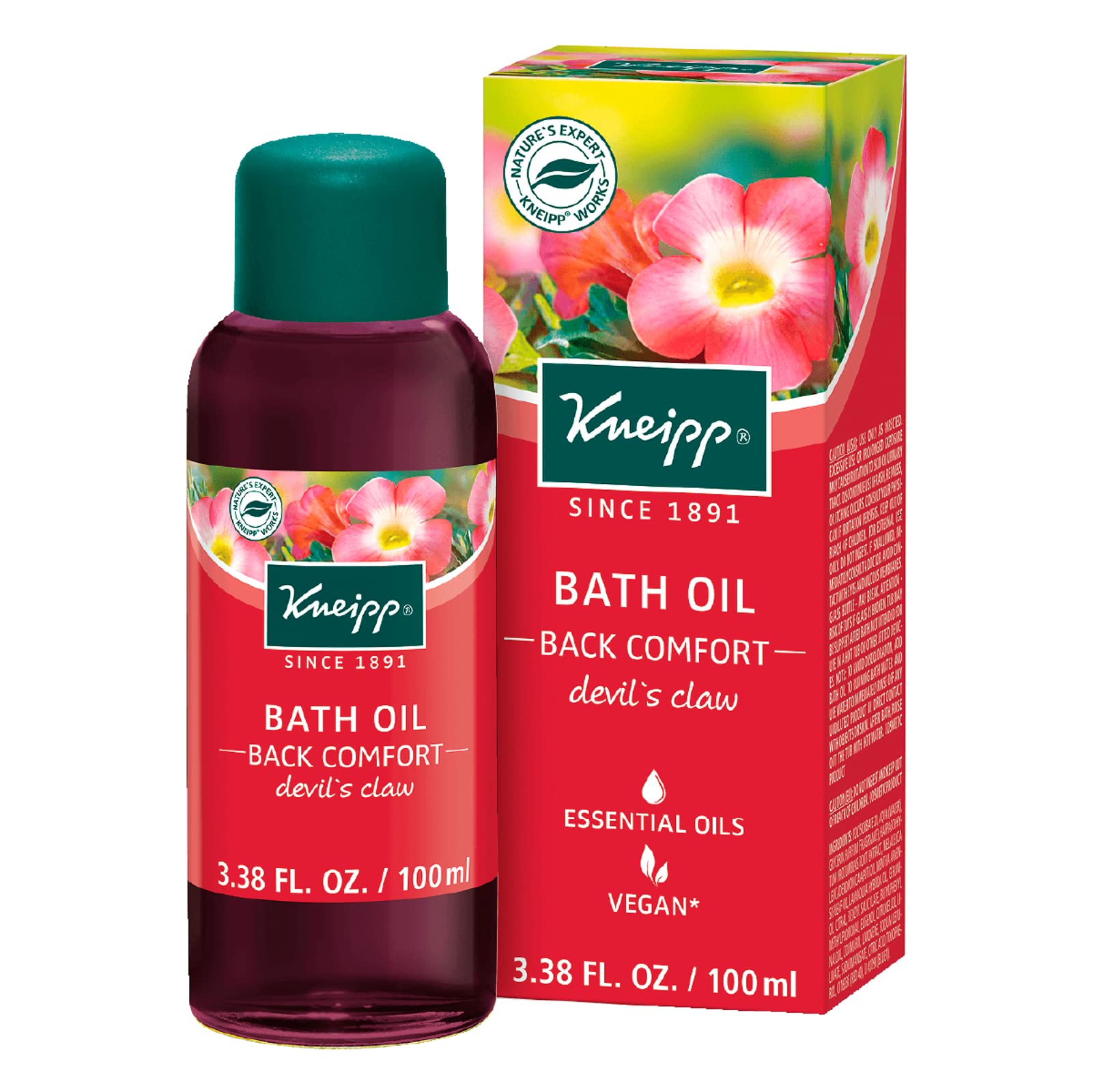 Kneipp Devil's Claw Herbal Bath Oil for Back Comfort, 3.38 Fl Oz