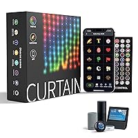 Smart WiFi Animated Curtain Lights Work with Alexa Google Home, 400LEDs Static Dynamic Curtain Lights Indoor, 144 Animations Christmas Curtain Lights RGB Curtains Lights Outdoor for Bedroom Room Decor
