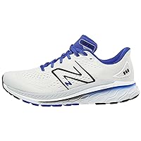 New Balance Men's Fresh Foam 860 V13 Running Shoe, White/Marine Blue, 10.5 Medium