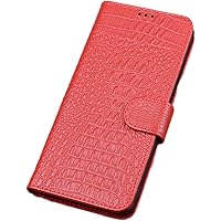 Wallet Case for iPhone 14 with Card Slot, Genuine Leather Magnetic Folio Stand Flip Case [TPU Inner Shell] Shockproof Protective Phone Cover for iPhone 14,E
