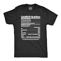 Mens Gamer Nutrition Funny Nerdy Saying Gift for Him Video Gaming T-Shirt