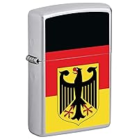 Zippo Lighter, German Flag with Eagle, Bundesdienstflagge - Satin Chrome 81083