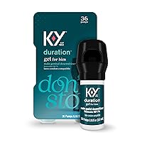 K-Y Duration Gel 0.16 fl oz, for Men, Adult Couples, Numbing Male Genital Desensitizer to Last Longer, Pleasure Enhancer, 36 Pumps, Latex Condom Compatible