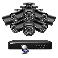 ANNKE 16CH 3K Lite FHD AI Surveillance Security Camera System with 2TB Hard Drive and 8X 2MP Outdoor Weatherproof CCTV Cameras, Smart Human Vehicle Detection, Day/Night Vision, Smartphone Remote View