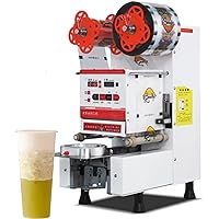 Commercial Drink Cup Sealing Machine Bubble Tea Shop Sealing Machine Automatic Cup Sealer Coffee Juice Soy Milk Heat Sealer (Color : Black, Size : 110v)-1pc