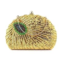2023 Women Purse Handmade Sequins Beaded Peacock Evening Bag Formal Elegant Party Clutch Handbag Crossbody Shoulder Bag Evening Bag