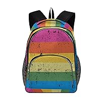 ALAZA Vintage Rainbow Pttern Backpack Daypack Laptop Work Travel College Bag for Men Women Fits 15.6 Inch Laptop