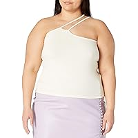 KENDALL + KYLIE Women's Plus Size Crop Top with Asymmetric Straps