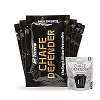 Chafe Defender, Military Grade All-Day Anti-Chafe and Blister Prevention, Waterproof and Sweatproof Protection from Chafing and Skin Irritation, 6-Pack Towelettes