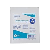 Dynarex DynaGinate AG Silver Calcium Alginate Dressing, Soothing Dressing for Advanced Wound Care, 2” x 2”, 10 Boxes of 10 Individually Wrapped Dressings