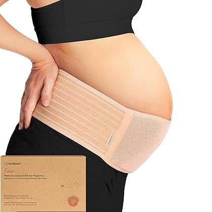 KeaBabies Maternity Belly Band - Soft & Breathable Pregnancy Belly Support Belt - Pelvic /Tummy Band Sling for Pants - Pregnancy Back Brace (Classic Ivory, M/L)