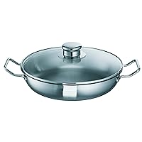 Schulte-Ufer Frying / Grill Pan Profi-Line i, incl. Lid, Stainless Steel 18/10, 28 cm, 6452-941-28 i