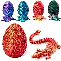Easter Basket Stuffers, 3D Printed Dragon Surprise Egg Toy, Executive Dragon Fidget Toys Decorative Easter Egg Fillers for Boys and Children Easter Gift Home Decoration (Red)