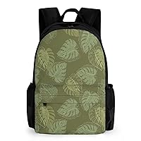 Monstera Palm Leaves Travel Laptop Backpack for Men Women Casual Basic Bag Hiking Backpacks Work