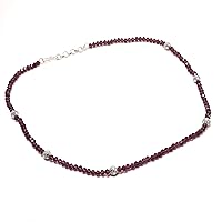 KSK Hydro Amethyst Necklace - Faceted Rondell Gemstones, Purple, German Silver