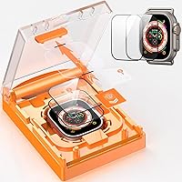 DIMONCOAT 2-Pack Full Coverage Screen Protector for Apple Watch Ultra 2/Ultra 49mm (2023/2022), [Never Fall Off][Zero-Bubble Installation Kit][Military Grade Protection] Touch Sensitive for iWtach
