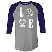 Love Donuts & Coffee | Coffee Drinker Gift Unisex Raglan T-Shirt