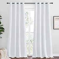 NICETOWN Room Darkening Curtain Panels - Home Fashion Ring Top Thermal Insulated Room Darkening Curtains for Bedroom/Nursery (2 Panels, 55 inches W x 96 inches, Greyish White)