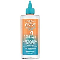 L’Oréal Paris Elvive Dream Lengths Curls No Build-Up Micellar Shampoo, Sulfate-Free, Silicone-Free, Paraben-Free with Hyaluronic Acid and Castor Oil. Best for curly hair to coily hair, 16.9 fl oz