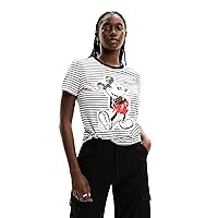 Desigual Women's Striped Mickey Mouse T-Shirt