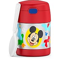 THERMOS FUNTAINER Insulated Food Jar – 10 Ounce, Preschool Mickey – Kid Friendly Food Jar with Foldable Spoon