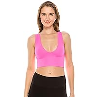 Kurve Women’s Crop Tank Top – Deep V-Neck Sleeveless Ribbed Cropped Yoga Workout UV Protective Fabric UPF 50+ Made in USA