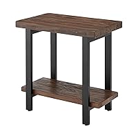 Alaterre Furniture Pomona Metal and Wood End Table, 17 in x 27 in x 27 in, Brown