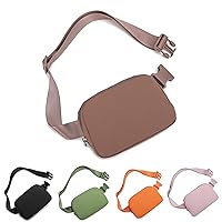 Fanny Packs for Women Men, Fashionable Waist Bags Waterproof Small Crossbody Belt Bag Bum Bag with Adjustable Strap for Running, Hiking, Walking and Travel Brown