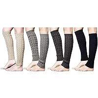 Loritta 2-4 Pairs Women Knit Leg Warmers Winter Warm Long Boot Socks