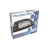 Lexibook CG1300 ChessMan Elite Interactive electronic chess game, 64 levels of difficulty, LEDs, battery powered, black / white
