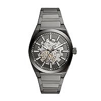 Fossil Everett Men's Automatic Watch with Mechanical Movement and Skeleton Dial