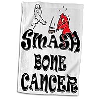 3dRose Blonde Designs Smash The Causes - Smash Bone Cancer - Towels (twl-195937-1)