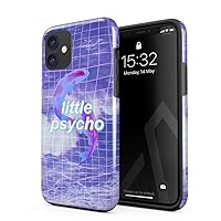 Compatible with iPhone 11 Case Little Psycho Kawaii Stay Weird Mesh Trippy PSY Psychedelic Acid Trip Ocean Sea Waves Heavy Duty Shockproof Dual Layer Hard Shell + Silicone Protective Cover