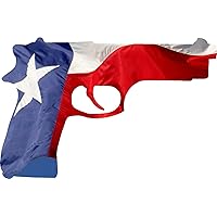Texas Flag Pistol Sticker