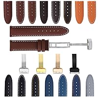18-24mm Genuine Leather Band Strap Smooth Clasp Compatible with Montblanc