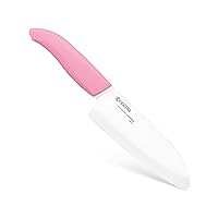 Kyocera Revolution Series Ceramic Santoku, Chef Knife for Your Cooking Needs, 5.5”, Pink