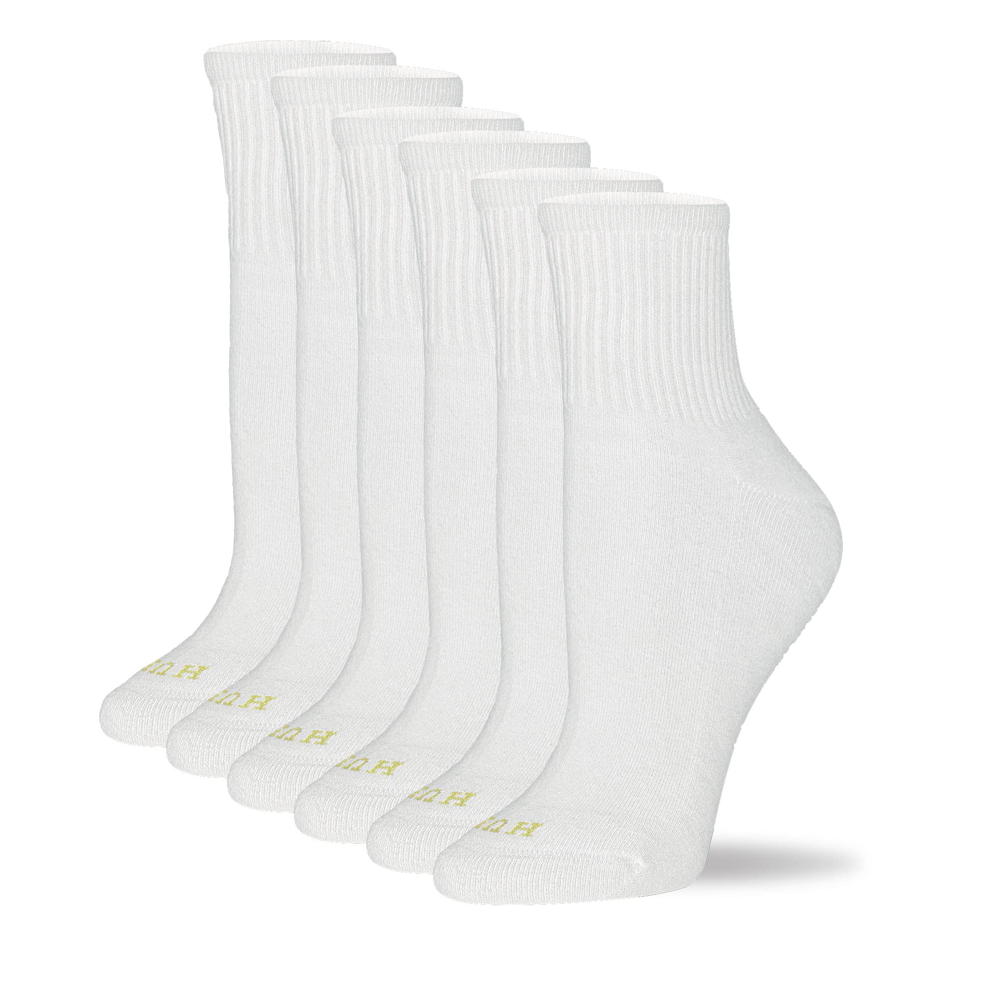 HUE Women's Cotton Mini Crew Socks - Size 6-10 - Ladies Athletic Cushioned Workout Socks