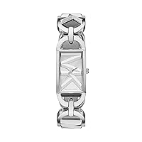 Michael Kors MK Empire Women's Watch, Rectangular Stainless Steel Watch for Women with Steel or Leather Band