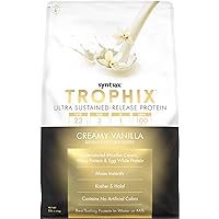 Syntrax Nutrition Trophix Protein Powder, Ultra Sustained-Release Protein Blend, Real Vanilla Bean Specks, Creamy Vanilla, 5 lbs, Kosher