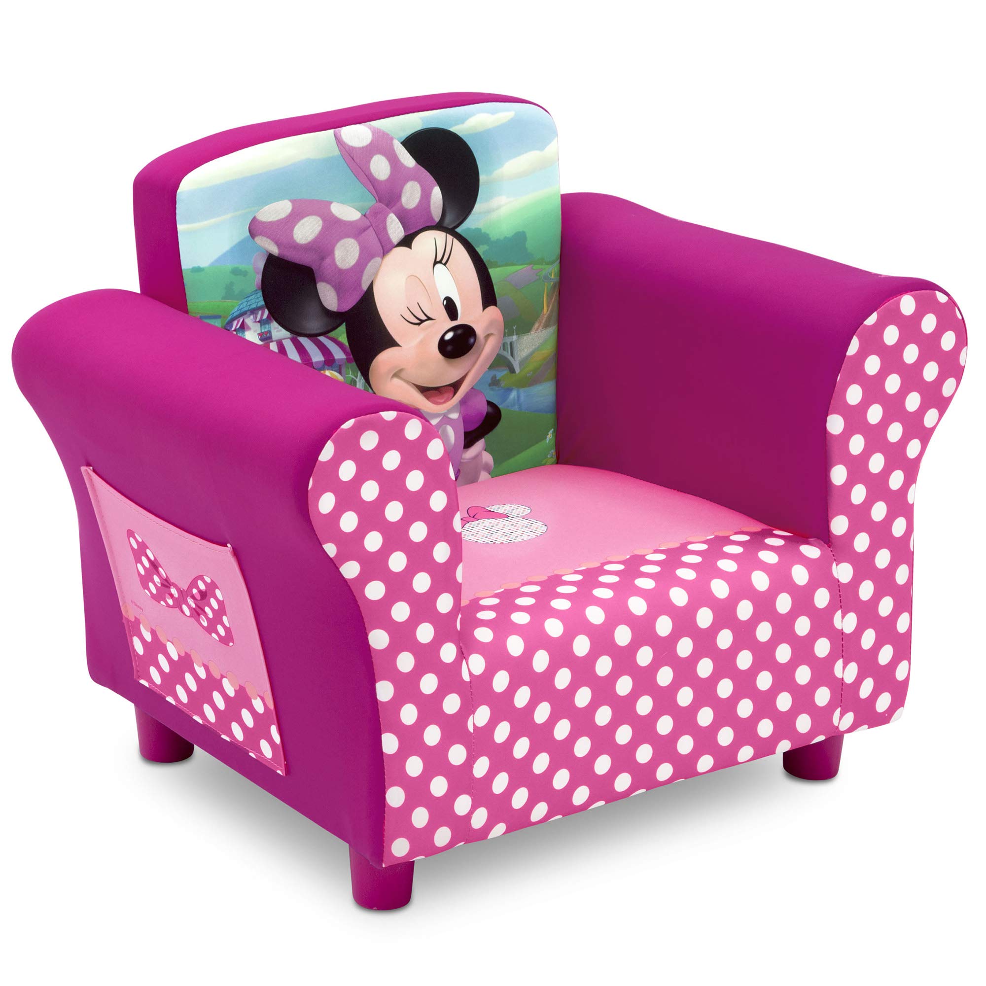 Delta Children Upholstered Chair, Wood, Disney Minnie Mouse