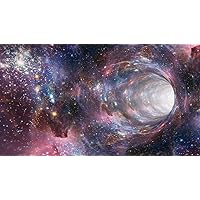 Laminated 42x24 Poster: Wormhole Time Travel Portal Vortex Space Warp Universe Tunnel Science Fiction Energy Teleport Futuristic Cosmos Time Continuum Star Speed Astronomy Dark Black Hole